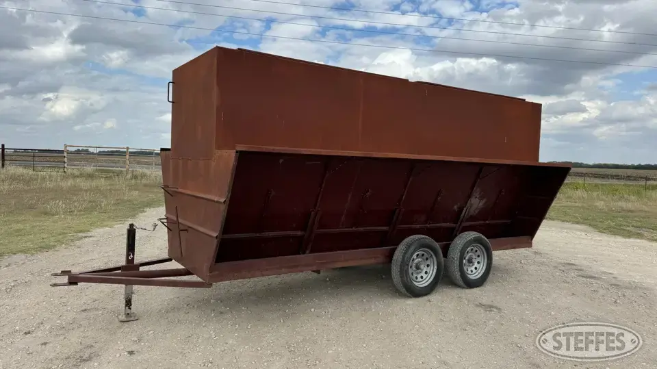 Shop-built  tandem axle creep feeder Feeders and Bunk