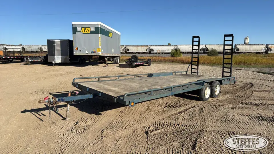 Shop-built tandem axle flatbed trailer