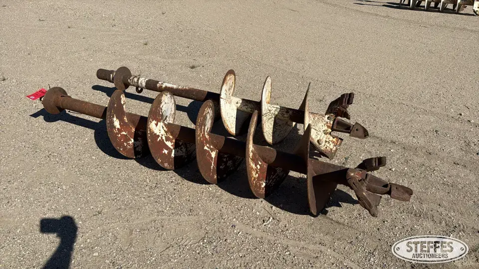 (2) Post hole augers Skid Steer Augers-Post Driver