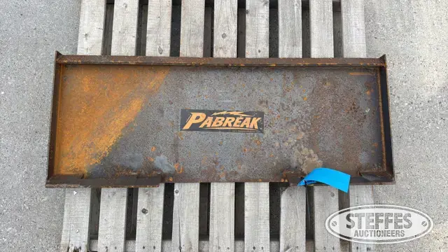 Pabreak skid steer plate