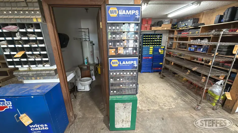 (2) Napa storage bins & contents Storage and Bench
