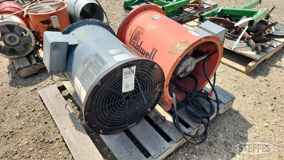 (2) centrifugal fans, 3 hp.