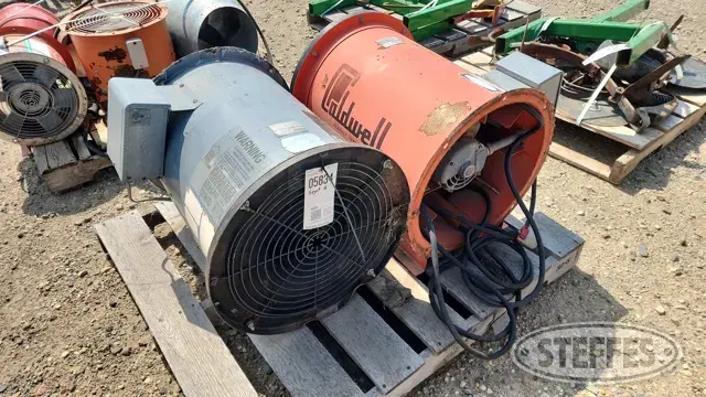 (2) centrifugal fans, 3 hp.