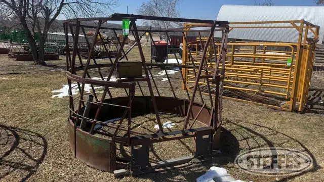 Shop-built skid steer calf catcher
