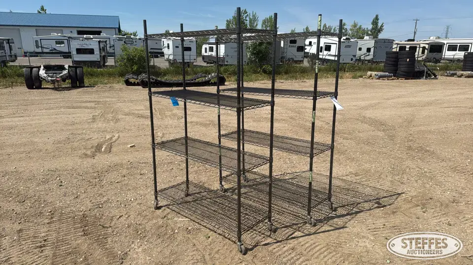 (2) Storage racks Storage and Bench
