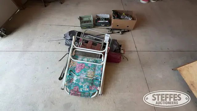 Fishing supplies & folding chairs