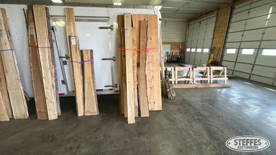 Red pine slab, white fir boards & (3) wood slabs Business Inventory