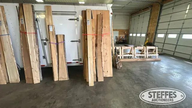 Red pine slab, white fir boards & (3) wood slabs