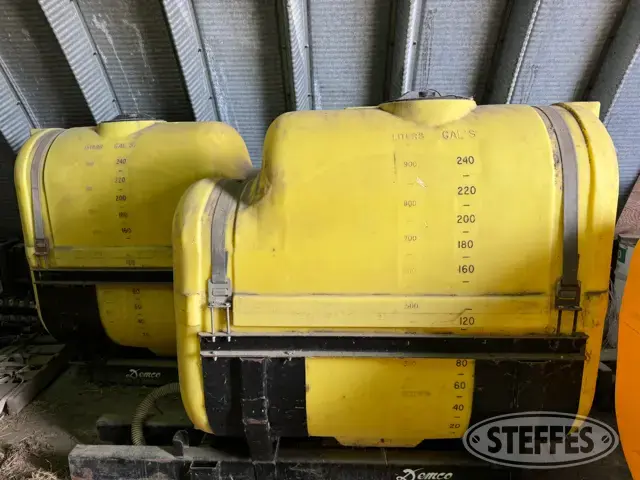 (2) Demco Poly Saddle Tanks