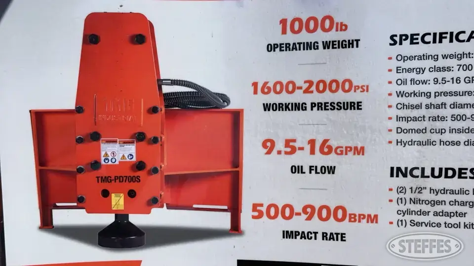 2024 TMG-PD700S Skid Steer Augers-Post Driver