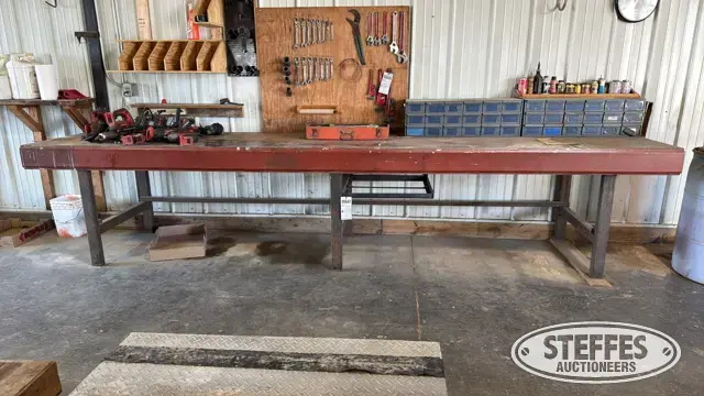 Shop made welded metal table