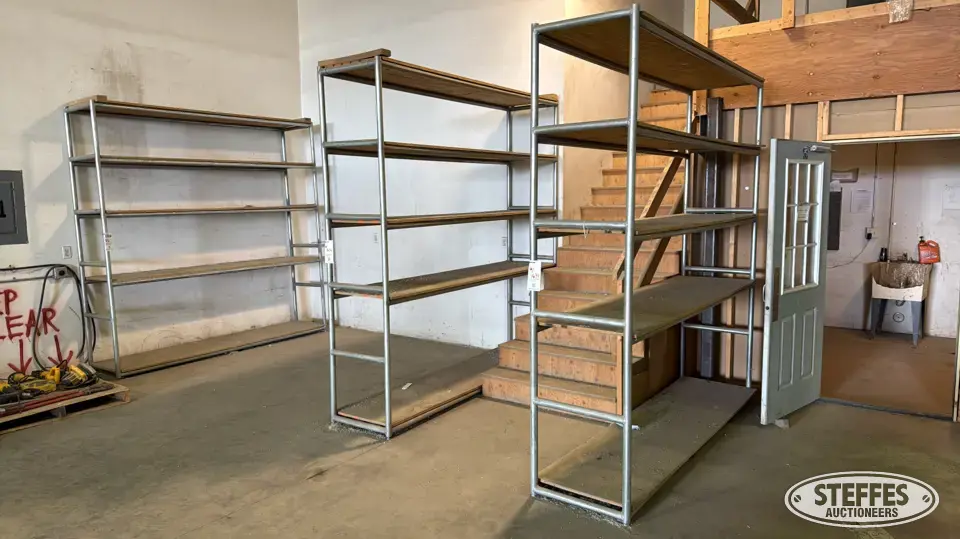 (3) Storage racks Storage and Bench