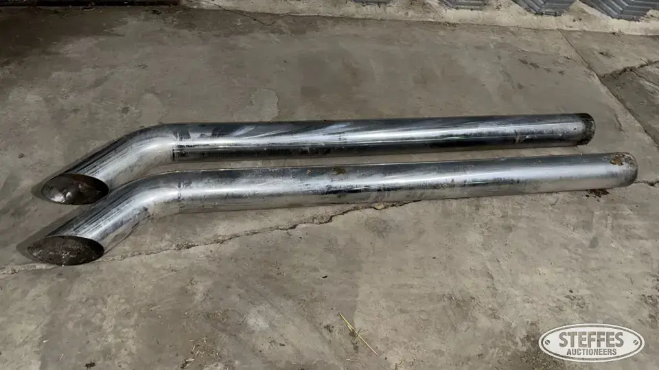 (2) Chrome semi stacks Truck-Trailer Part