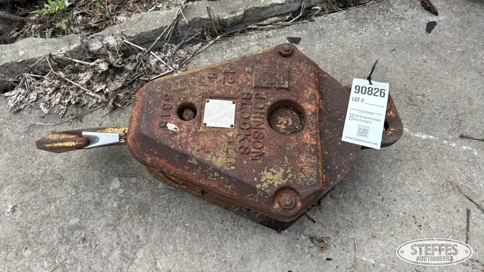 Johnson 12B 15-ton single sheave hook block Crane Accessory