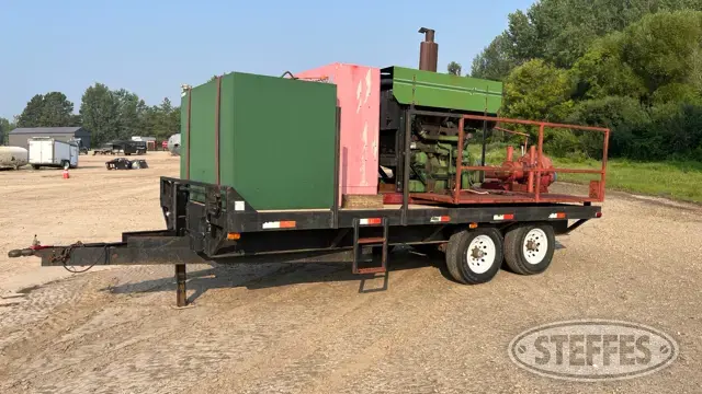 2004 Hydro Booster pump, John Deere 6081, Tier I, 240 hp, w/~8,400 hrs., 17" Pioneer pump, on 1991 Alra tandem w/7,000 lb. axles