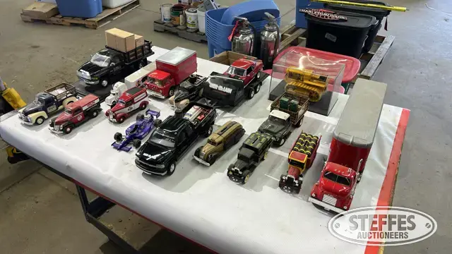 Assorted metal toys