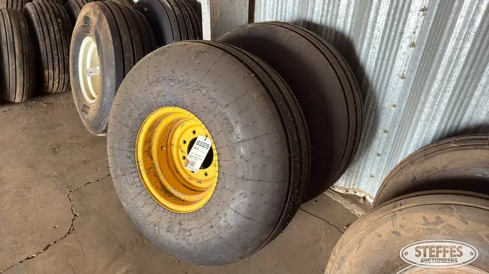 (2) Goodyear 16.5L-16 tires on wheels Tractor-Implement Tire