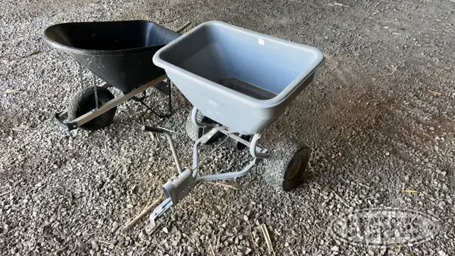 Lawn Spreader & Wheelbarrow