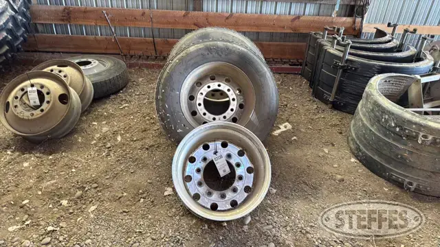 (3) Michelin X One 445/50R22.5 tires & wheels