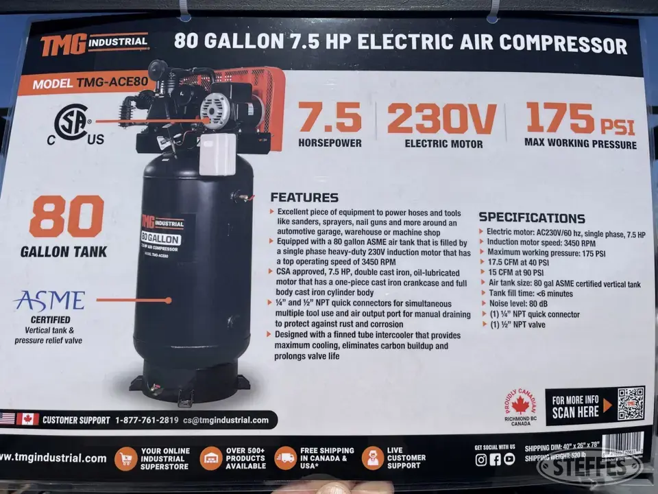 2023 TMG ACE80 Air Compressor