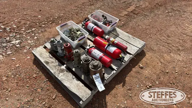 Bottle jacks, safety chains, fire extinguishers