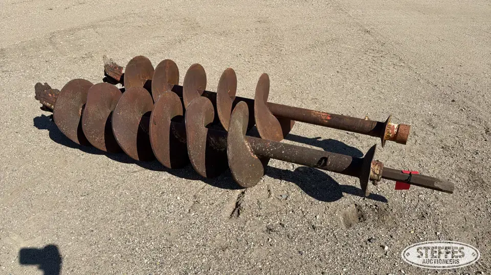 (2) Post hole augers Skid Steer Augers-Post Driver