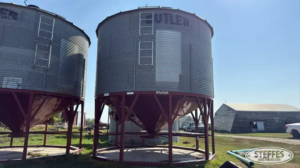 Butler galvanized hopper bin
