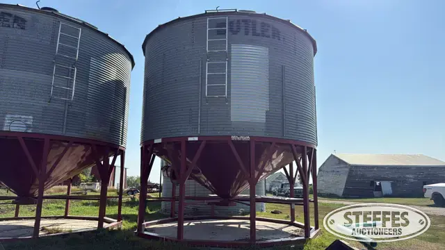 Butler galvanized hopper bin