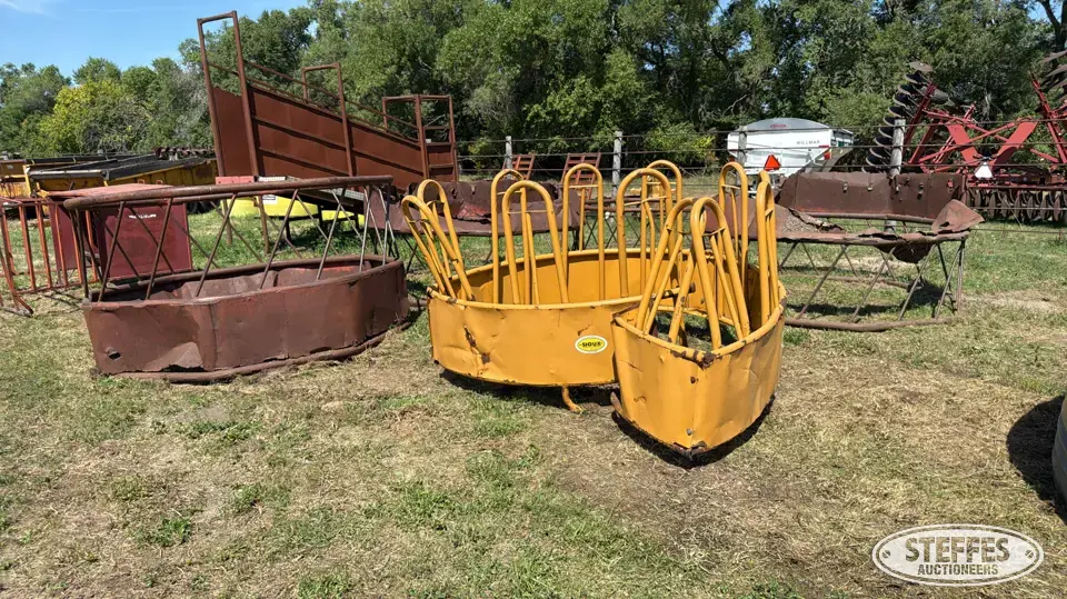 (5) Round bale feeders Feeders and Bunk