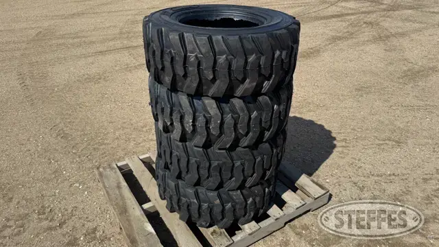 (4) Beaver 12-16.5 skid steer tires
