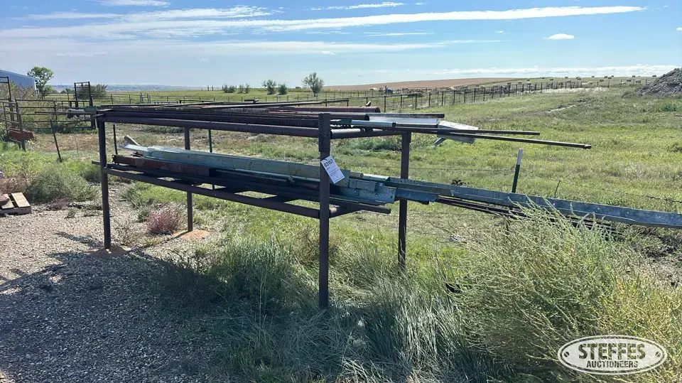Steel rack w/contents Storage and Bench