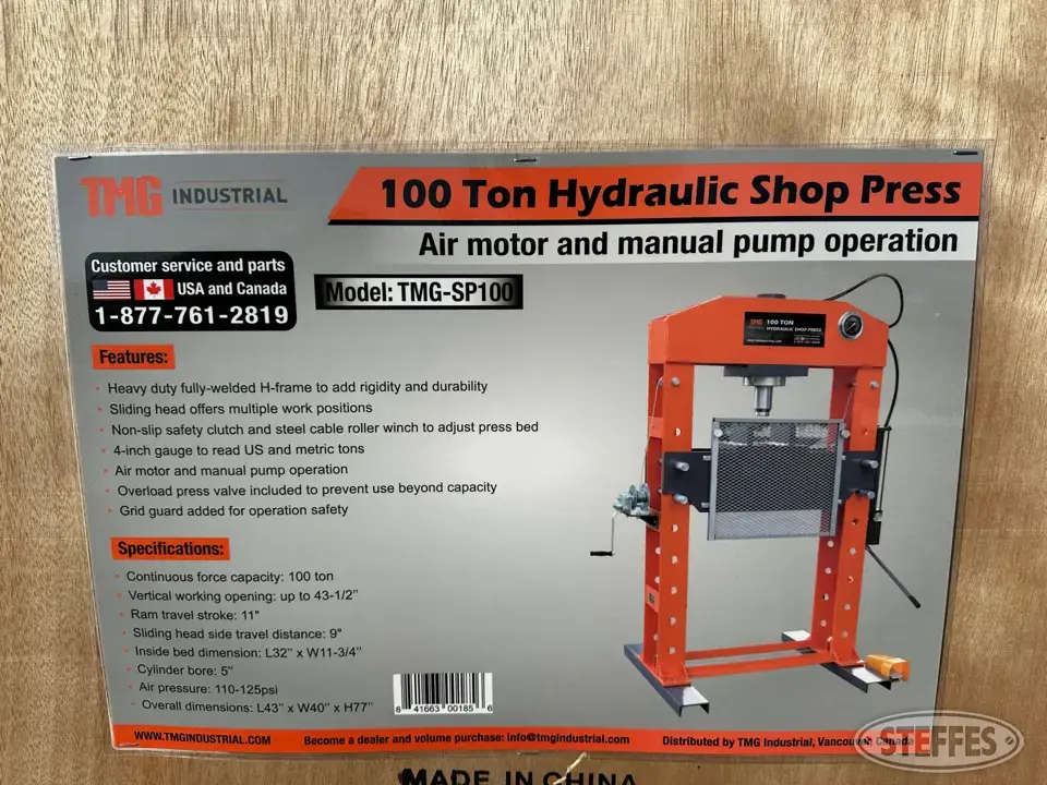 2023 TMG SP100 General Tools and Shop Supply