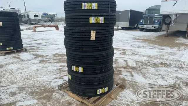 (8) Zwarth 11R22.5 steer tires