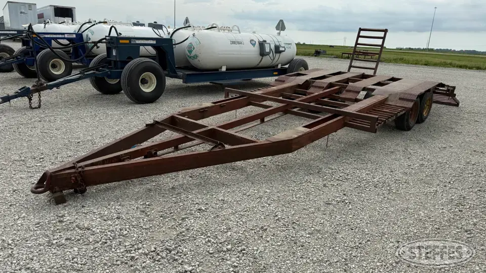 Shop-built tandem axle combine trailer Ag-Combine-Sprayer Trailer