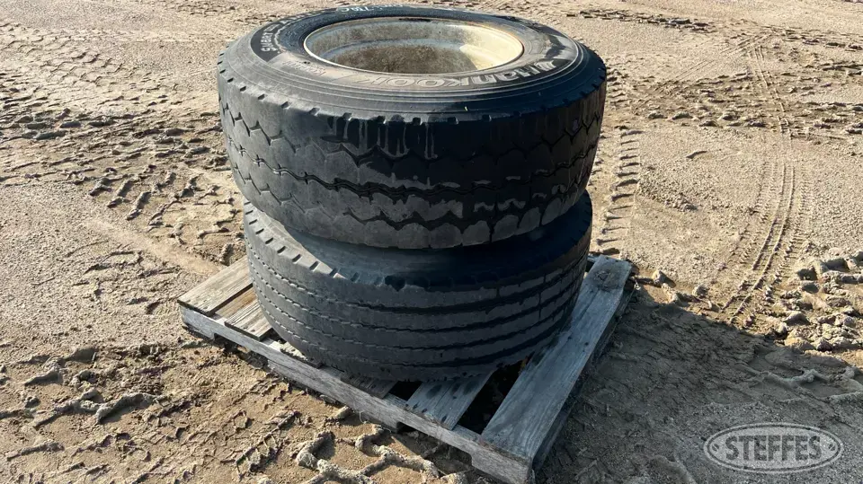 (2) Hankook 385/65R22.5 tires Tractor-Implement Tire