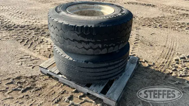 (2) Hankook 385/65R22.5 tires