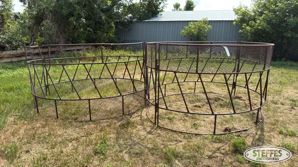 (2) Round bale feeders Feeders and Bunk
