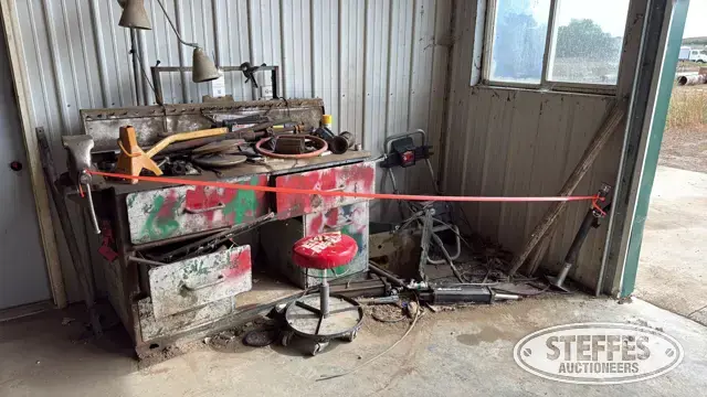 Metal work bench & shop supplies