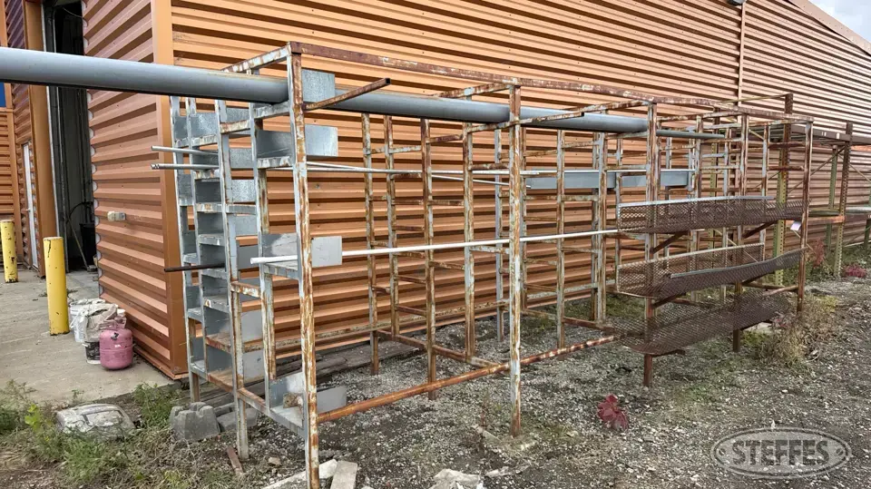 Shop-built metal rack Storage and Bench