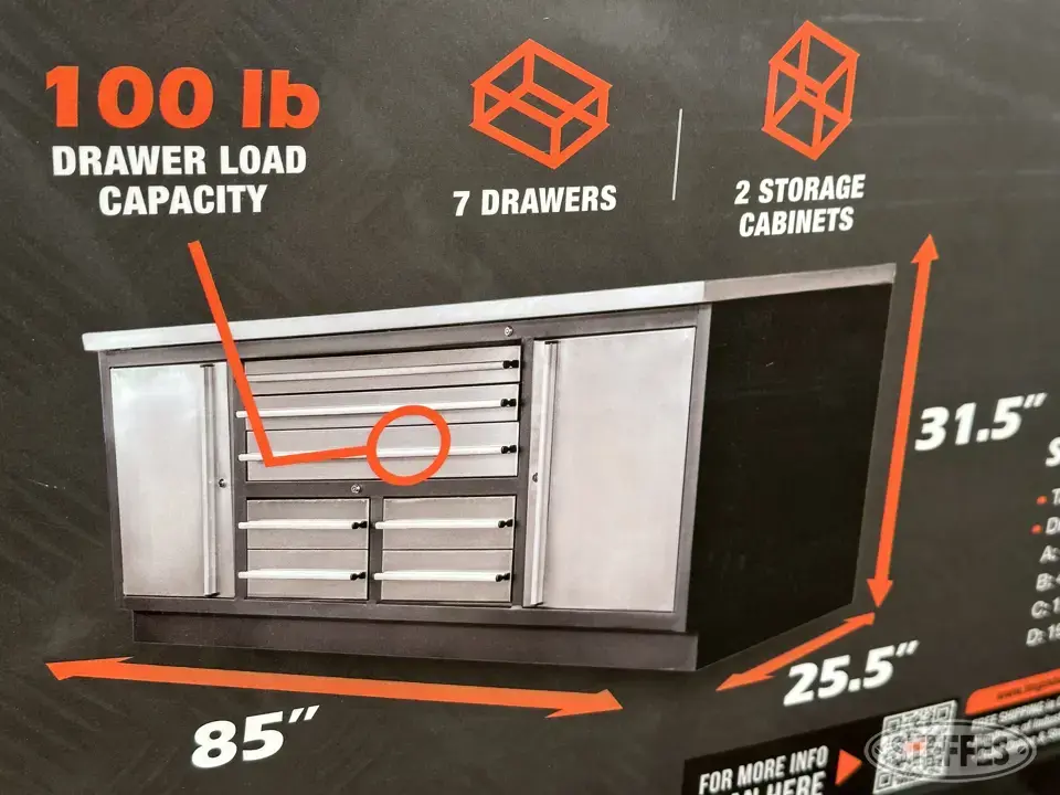 2023 TMG TMG-WB85S Storage and Bench