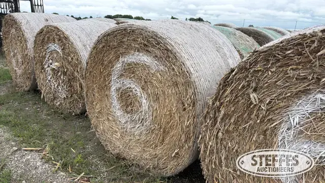 (20) Round cornstalk bales