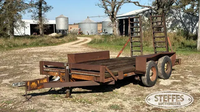 Shop-built tandem axle equipment trailer