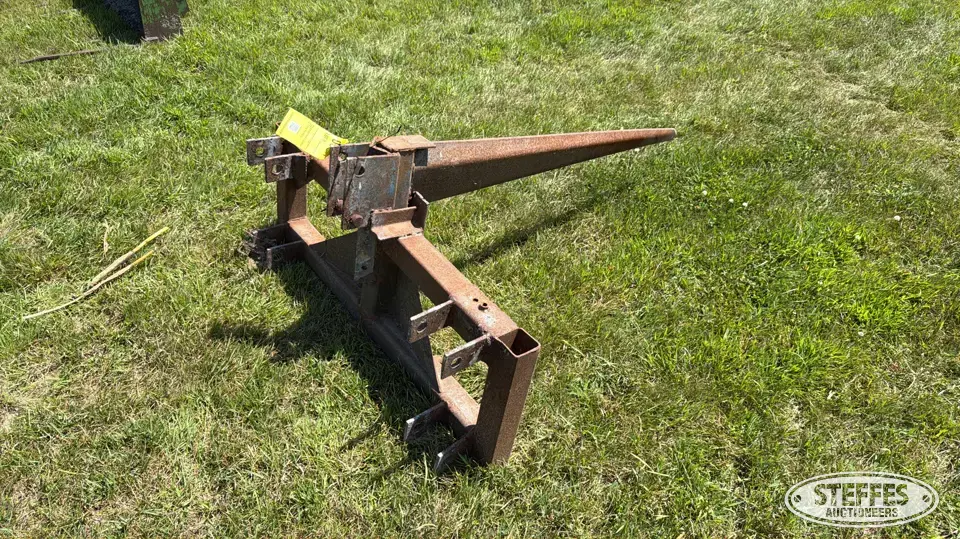 Shop built bale spear Bale Handling
