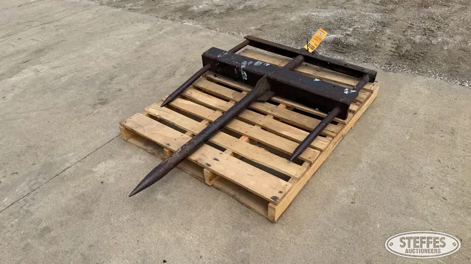 Shop-built bale spear Tractor Loaders and Attachment