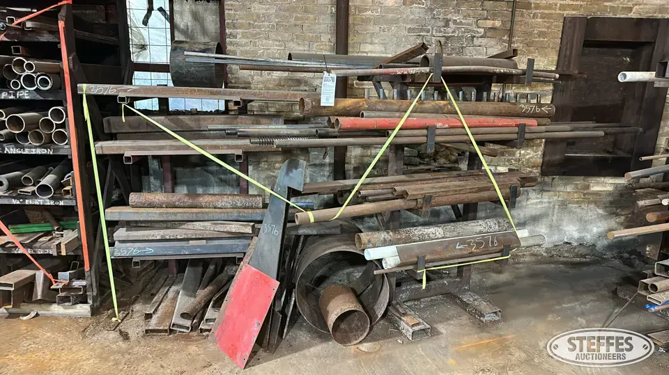 (2) Metal racks w/contents Storage and Bench