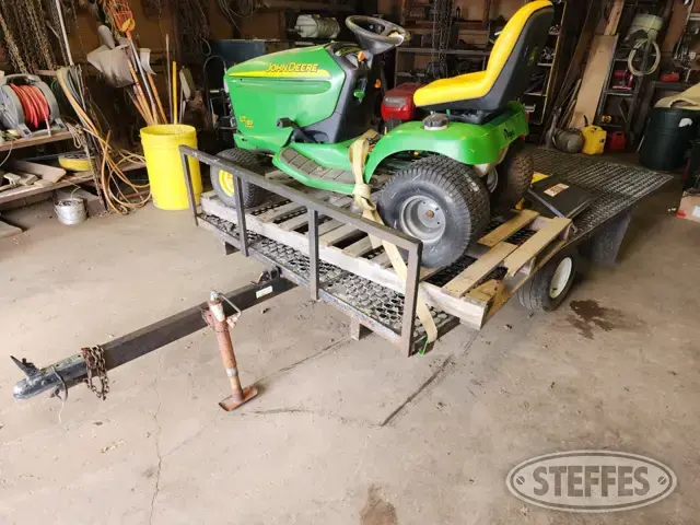 Shop-built trailer & JD LT180 mower