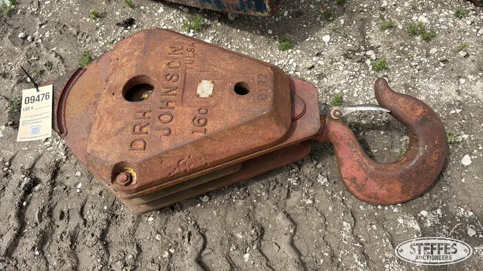 Johnson 16C 2-sheave hook block Crane Accessory