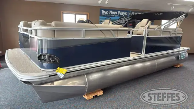 New 2025 Avalon 2180 Venture Quad Lounge, Popular Co-Pilot Chair, Mercury 90 HP.