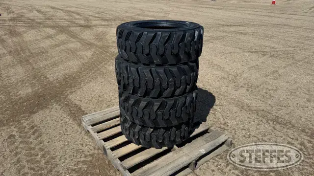 (4) Beaver 10-16.5 skid steer tires