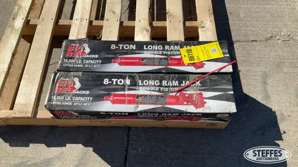 (2) Big Red 8-ton long ram jacks General Tools and Shop Supply
